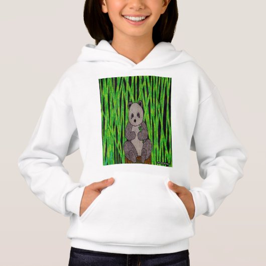 Panda (wit) - Meisjes Hoodie (Voorkant)