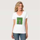 Panda (wit) - V-hals T-shirt voor vrouwen (Voorkant volledig)