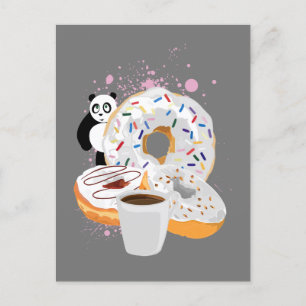 Panda & witdonuts briefkaart