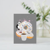 Panda & witdonuts briefkaart (Staand voorkant)