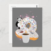 Panda & witdonuts briefkaart (Voorkant / Achterkant)