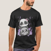 Panda With Hairbow Skull For Pastel Goth T-shirt (Voorkant)
