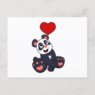 Panda with Heart Briefkaart