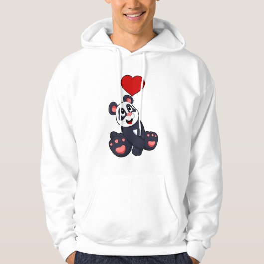 Panda with Heart Hoodie (Voorkant)