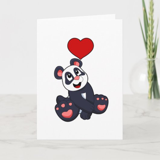 Panda with Heart Kaart (Voorkant)