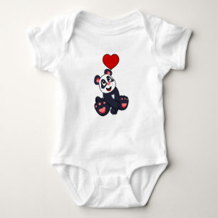 Panda with Heart Romper