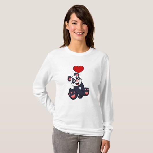 Panda with Heart T-shirt (Voorkant volledig)