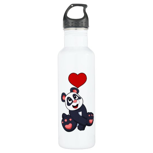 Panda with Heart Waterfles (Voorkant)
