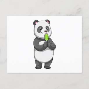 Panda with Popsicle Briefkaart