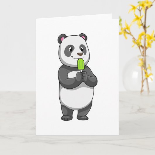 Panda with Popsicle Kaart (Gele Bloem)