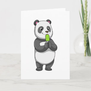 Panda with Popsicle Kaart
