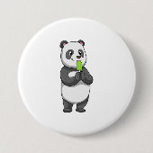 Panda with Popsicle Ronde Button 7,6 Cm (Voorkant)
