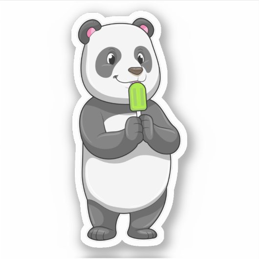 Panda with Popsicle Sticker (Voorkant)