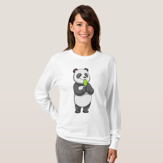 Panda with Popsicle T-shirt (Voorkant volledig)