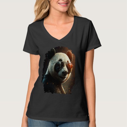 Panda with sunglasses  panda  2 t-shirt (Voorkant)