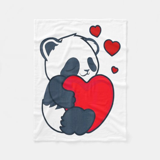 Panda Women Valentines Day Girlfriend Heart  Fleece Deken (Voorkant)