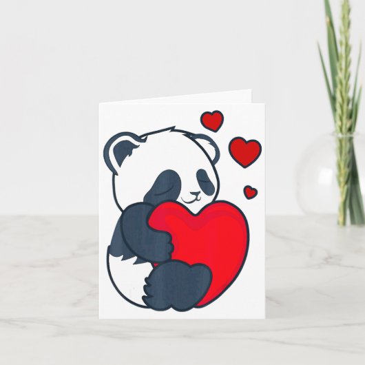 Panda Women Valentines Day Girlfriend Heart  Kaart (Voorkant)