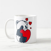 Panda Women Valentines Day Girlfriend Heart  Koffiemok (Links)