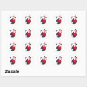 Panda Women Valentines Day Girlfriend Heart  Ronde Sticker (Vel)