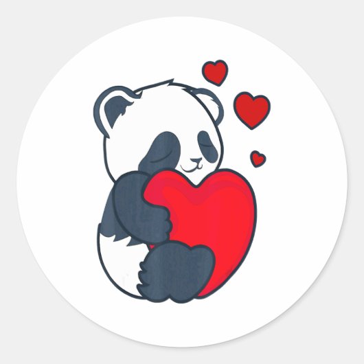 Panda Women Valentines Day Girlfriend Heart  Ronde Sticker (Voorkant)