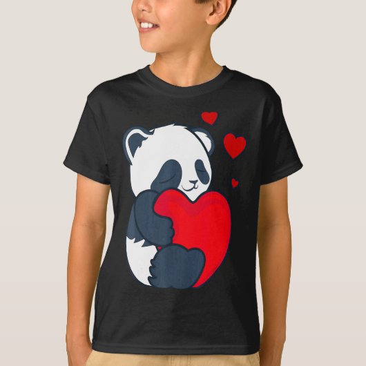 Panda Women Valentines Day Girlfriend Heart T-shirt (Voorkant)