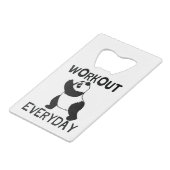 Panda Workout Gym Creditkaart Flessenopener (Voorkant Gekanteld)