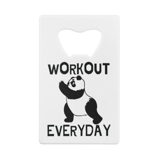 Panda Workout Gym Creditkaart Flessenopener (Achterkant)