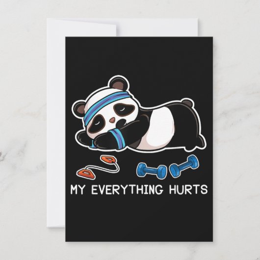 Panda Workout Gym My Alles Hurts Kaart (Voorkant)
