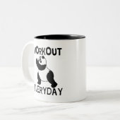 Panda Workout Gym Tweekleurige Koffiemok (Voorkant links)