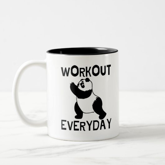Panda Workout Gym Tweekleurige Koffiemok (Links)