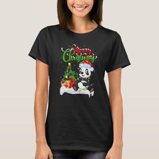 Panda  Xmas Decorations Santa Panda Christmas T-shirt (Voorkant)