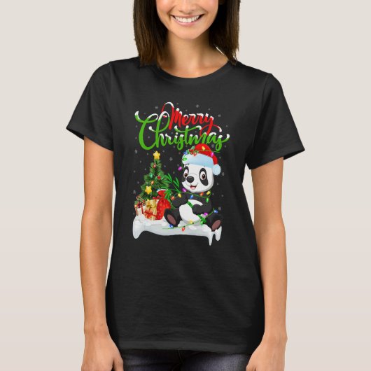 Panda Xmas Decorations Santa Panda Christmas T-shirt (Voorkant)