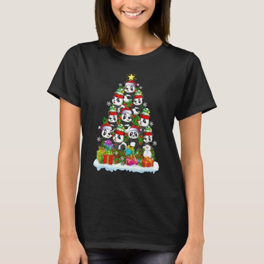 Panda   Xmas Holiday   Panda Christmas Tree T-shirt (Voorkant)