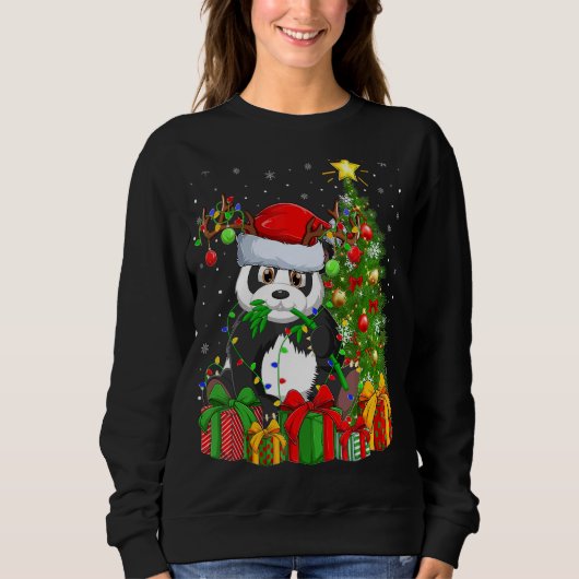 Panda Xmas Holiday Santa Panda kerstboom Trui (Voorkant)