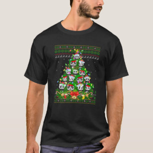 Panda Xmas Lighting Tree Santa Panda Ugly Christma T-shirt