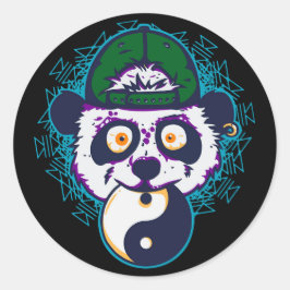 PANDA YIN YANG RONDE STICKER