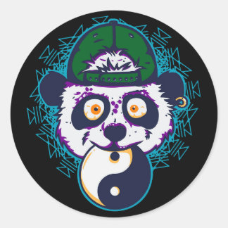 PANDA YIN YANG RONDE STICKER