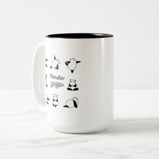 PANDA YOGA, Animals yoga, Panda beer Tweekleurige Koffiemok (Voorkant links)