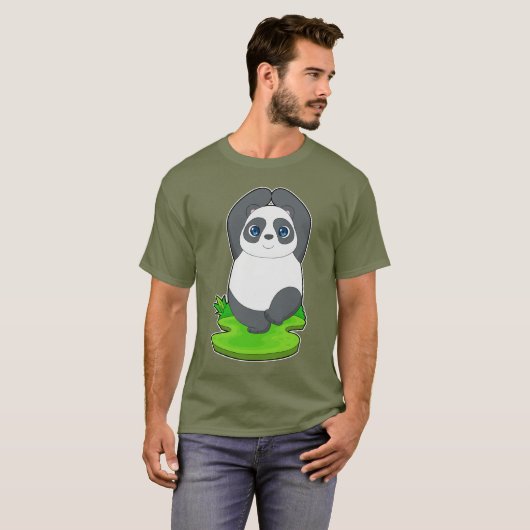 Panda Yoga Fitness Gymnastiek T-shirt (Voorkant volledig)