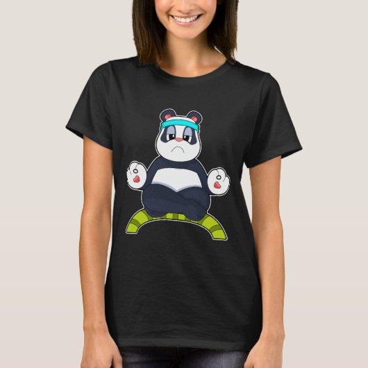 Panda Yoga Fitness Meditatie T-shirt (Voorkant)