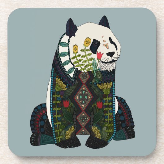 panda zilver drankjes onderzetter (Voorkant)