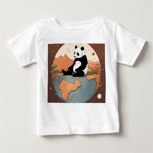 Panda Zittend op de Top van Planeet Aarde: Illustr (Voorkant)