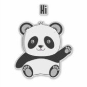 Panda zwaaien Hi vinyl Sticker (Voorkant)