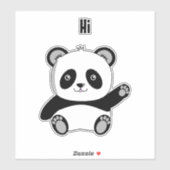 Panda zwaaien Hi vinyl Sticker (Vel)