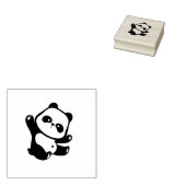 Panda zwaaiende poten rubberstempel (Gestempeld)