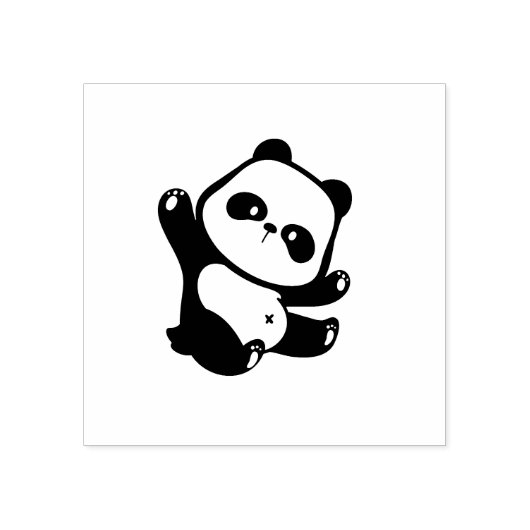 Panda zwaaiende poten rubberstempel (Afrduk)