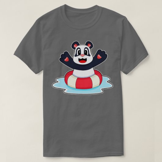 Panda Zwemmen Reddingsboei T-shirt (Design voorkant)