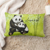 Pandabär Mutter mit Kind - handgemalt | Kissen Kussen (Deken)