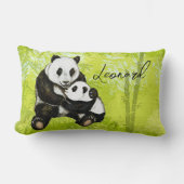 Pandabär Mutter mit Kind - handgemalt | Kissen Kussen (Voorkant)