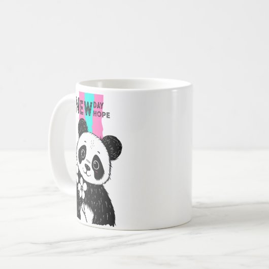 pandabloem koffiemok (Voorkant links)